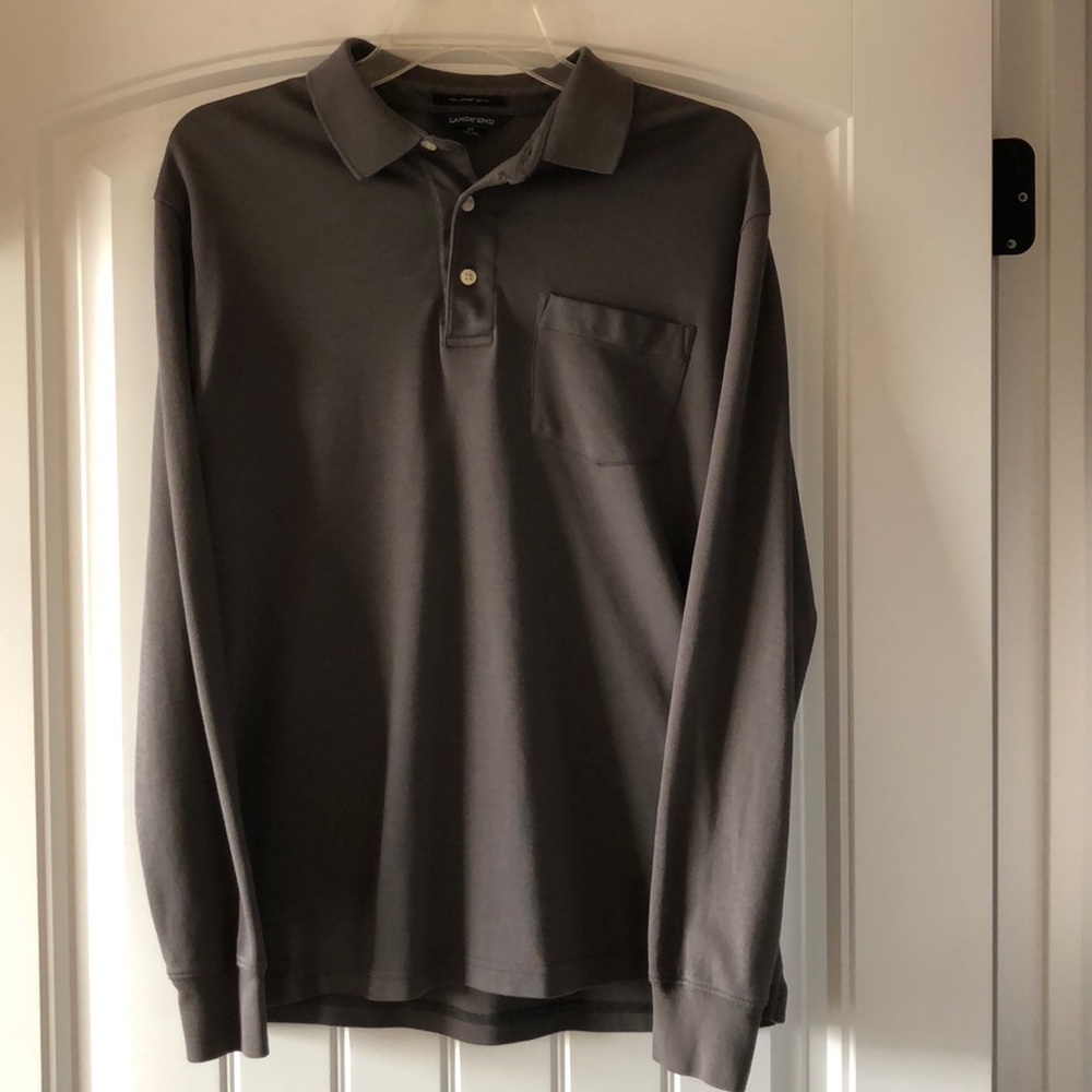 Men’s Lands End long sleeve supima cotton shirt